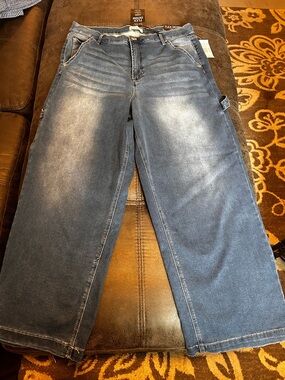 Nichole Miller, New York flex denim nomad super high-rise wide leg jean size 16